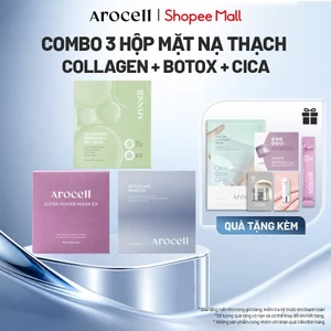 Combo 3 Hộp Mặt Nạ Thạch Arocell Collagen Botox Cica Cấp Ẩm Làm Dịu Phục Hồi Nâng Cơ | Hộp 4 Miếng