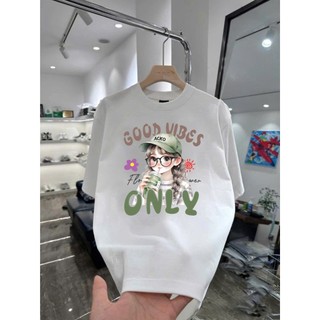 Áo Thun Mùa Hè Hình Cô Gái CG04 Unisex Nam Nữ Form Rộng 100% Cotton Định Lượng 250Gsm