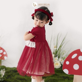 NBAN (6M-6Y) Đầm bé gái xòe công chúa, đầm váy trẻ em dễ thương mềm mát cho bé đi chơi-THOMO8.25