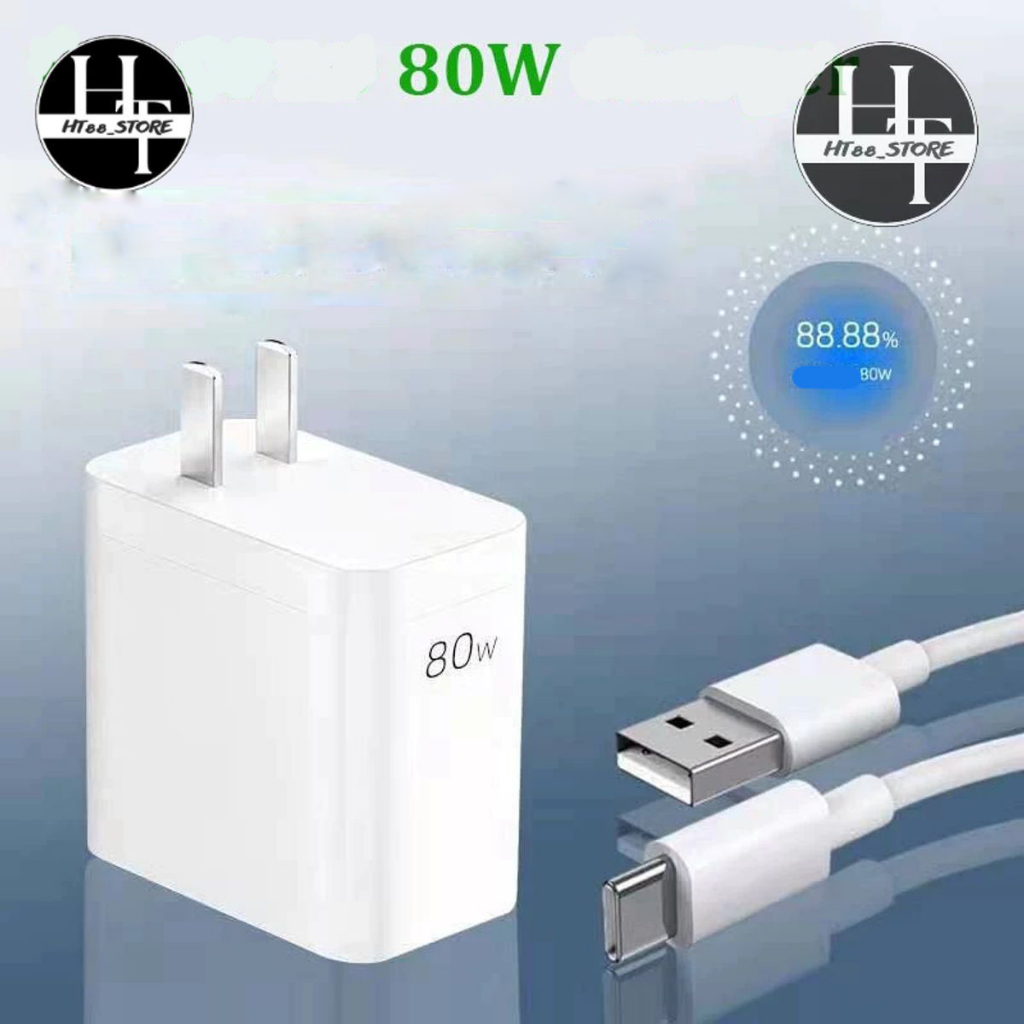 Sạc nhanh 80W HT88 cáp USB-C, sạc nhanh cho các máy oppo, realme, hiển thị supervoc, superdart