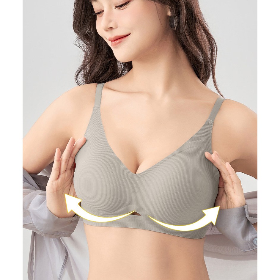 [dày 3cm] Áo Lót Nữ Nâng Vòng 1 Không Gọng Không Viền Áo Bra Không Gọng Có Mút Đệm Tròn Gom Quả