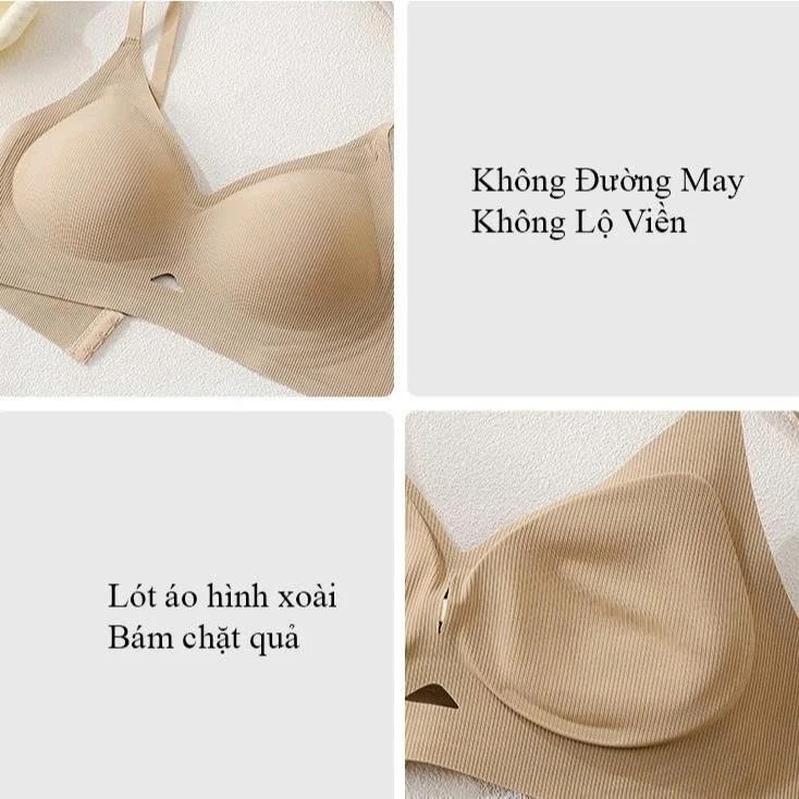 [dày 3cm] Áo Lót Nữ Nâng Vòng 1 Không Gọng Không Viền Áo Bra Không Gọng Có Mút Đệm Tròn Gom Quả