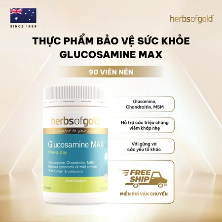 Viên Uống Bổ Xương Khớp Herbs of Gold Glucosamine MAX 1500mg