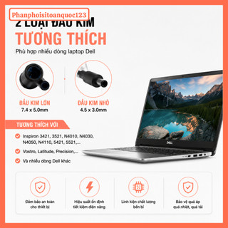 Sạc Laptop APOWER For DELL 19.5V – 3.34A (Đầu Kim Lớn/Đầu Kim Nhỏ) – Cho Inspiron 3421, 3521, N4010
