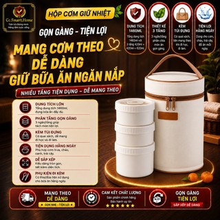 Hộp Đựng Cơm Giữ Nhiệt 3 Tầng, 4 Tầng Hộp Cơm Trưa Văn Phòng Cách Nhiệt Bằng Thép Không Gỉ 304