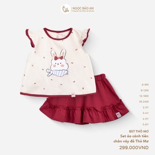 NBAN (6M-6Y) Set váy bé gái Thỏ Mơ, áo cánh tiên phối chân váy mềm mát dễ thương bé đi chơi-THOMO