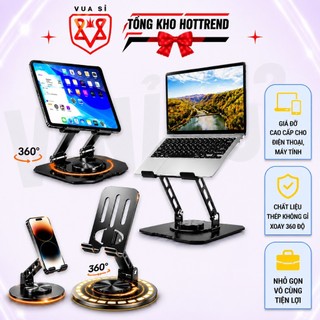 COMBO GIÁ ĐỠ ĐIỆN THOẠI, MÁY TÍNH BẢNG, LAPTOP VUASI LÀM BẰNG THÉP CÔNG THÁI HỌC XOAY 360 ĐỘ