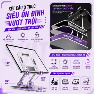 COMBO GIÁ ĐỠ ĐIỆN THOẠI, MÁY TÍNH BẢNG, LAPTOP VUASI LÀM BẰNG THÉP CÔNG THÁI HỌC XOAY 360 ĐỘ