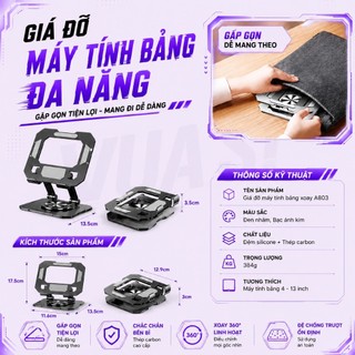 COMBO GIÁ ĐỠ ĐIỆN THOẠI, MÁY TÍNH BẢNG, LAPTOP VUASI LÀM BẰNG THÉP CÔNG THÁI HỌC XOAY 360 ĐỘ