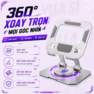 COMBO GIÁ ĐỠ ĐIỆN THOẠI, MÁY TÍNH BẢNG, LAPTOP VUASI LÀM BẰNG THÉP CÔNG THÁI HỌC XOAY 360 ĐỘ