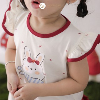 NBAN (6M-6Y) Set váy bé gái Thỏ Mơ, áo cánh tiên phối chân váy mềm mát dễ thương bé đi chơi-THOMO