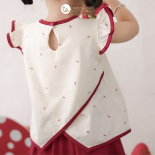 NBAN (6M-6Y) Set váy bé gái Thỏ Mơ, áo cánh tiên phối chân váy mềm mát dễ thương bé đi chơi-THOMO