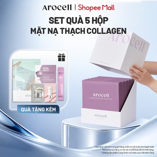 Set Quà Tặng Mỹ Phẩm Cao Cấp Mặt Nạ Thạch Arocell Dưỡng Ẩm Mờ Nhăn Cải Thiện Đàn Hồi 5 Hộp