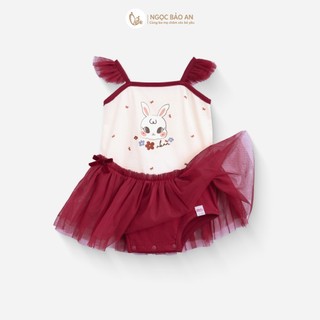 NBAN (3M-24M) Body đầm bé gái dáng ballet Thỏ Mơ, bodysuit giả váy xinh xắn cho bé-THOMO8.25