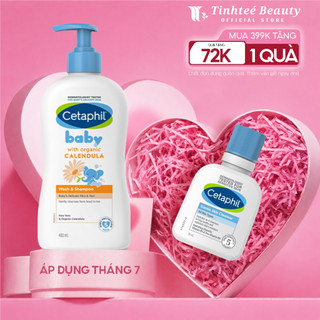Sữa tắm dưỡng ẩm dịu lành cho bé với Calendula hoa cúc hữu cơ CETAPHIL BABY W&SHAMPOO CALENDULA 400ML