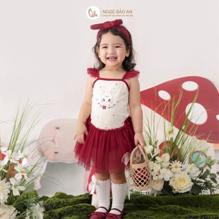 NBAN (3M-24M) Body đầm bé gái dáng ballet Thỏ Mơ, bodysuit giả váy xinh xắn cho bé-THOMO8.25