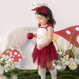 NBAN (3M-24M) Body đầm bé gái dáng ballet Thỏ Mơ, bodysuit giả váy xinh xắn cho bé-THOMO8.25