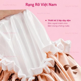Mũ Trùm Đầu Dùng Khi Makeup., Ủ Tóc, Skincare Chất Liệu 2 Lớp Chống Nước - Mũ Trùm Đầu 2 Lớp Chuyên Dùng Makeup Skincare