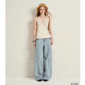 TUBYCATU Áo Hai Dây Satin Phối Ren Flora Lace Sang Trọng Quyến Rũ