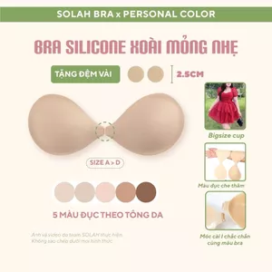 Áo Bra Dán Ngực Silicon SOLAH Che Kín Sẹo Thâm Mỡ Nách Bigsize 5 Màu Nâng Ngực Tạo Khe Đi Biển BR02