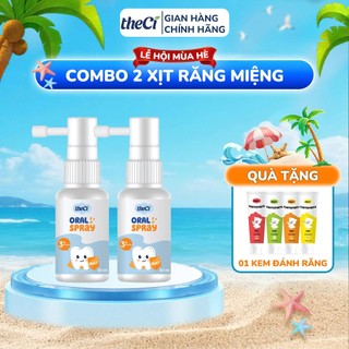 Combo 2 Chai Xịt Răng Miệng theci Chiết Xuất Tự Nhiên Rễ Cây Cam Thảo, Bạc Hà Ngừa Sâu Răng, Mảng Bàm An Toàn Cho Bé 3M