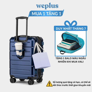 Vali Kéo Du Lịch 20 inch Weplus Hàng Nội Địa Trung Nhựa PC Kết Hợp ABS Kèm Giá Cốc Móc Treo WPL121