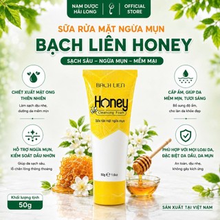 [CHÍNH HÃNG] Sữa rửa mặt ngừa mụn Bạch Liên Honey chiết xuất mật ong 50g