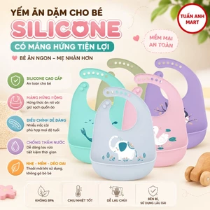 Yếm ăn dặm cho bé Silicone có máng
