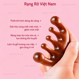 Lược Gỗ Đàn Hương Mát Xa Da Đầu Dành Cho Cả Nam Và Nữ - Lược Gỗ Mát Xa - Thư Giãn Giúp Giảm Rụng Hiệu Qủa