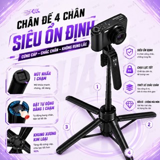 Gậy Tripod VUASI A14 Livestream (Dài 1.8m) Chụp Ảnh Selfie Đa Năng Chụp Ảnh, Kèm Remote Bluetooth