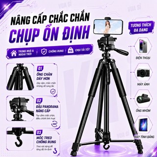 Tripod VUASI 3366 Chân Máy Ảnh, Giá Đỡ Điện Thoại Quay Video Chụp Ảnh Đa Năng Cao 140cm, Kèm Remote