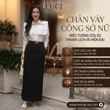 Chân váy suông dài 80cm CV003 Luci - Váy công sở 2 LỚP cạp cao che bụng vải VinTech cao cấp (Hỗ trợ may đo riêng)