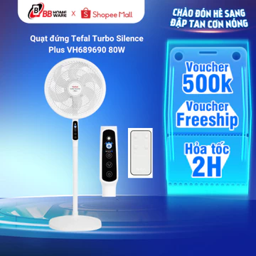 Quạt Đứng Tefal Turbo Silence Plus VH689690 / VH699690 Quạt Máy Có Remote Điều Khiển Từ Xa, Tiếng Êm