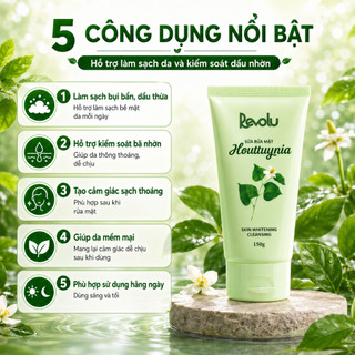 Sữa Rửa Mặt Revolu Houttuynia 150g - Tinh Chất Diếp Cá, Hỗ Trợ Làm Sạch Da Và Kiểm Soát Dầu Nhờn