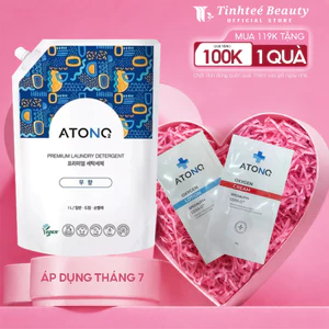 Nước giặt, nước xả (Dạng túi) cao cấp thuần chay ATONO2, an toàn cho trẻ từ sơ sinh 1000ml