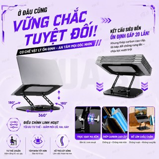 GIÁ ĐỠ ĐỂ BÀN LAPTOP , MÁY TÍNH BẢNG VUASI XOAY 360 ĐỘ, HỢP KIM THÉP CACBON, THÉP CÔNG THÁI HỌC