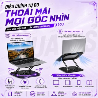 GIÁ ĐỠ ĐỂ BÀN LAPTOP , MÁY TÍNH BẢNG VUASI XOAY 360 ĐỘ, HỢP KIM THÉP CACBON, THÉP CÔNG THÁI HỌC