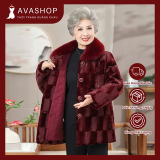 Áo Khoác Nhung Lông Dày Dặn Ấm Áp Cho Bà Mẹ AD99