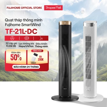 Quạt tháp không cánh Inverter FUJIHOME Nhập Khẩu TF-21DC, quạt cây đứng làm mát cảm biến nhiệt 12 tốc độ tiết kiệm điện