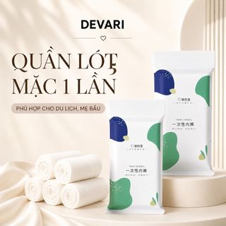 Combo 5 Quần lót nữ giấy dùng 1 lần siêu tiện ích, Quần chip nữ đáy 2 lớp kháng khuẩn DEVARI L474