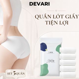 Combo 5 Quần lót nữ giấy dùng 1 lần siêu tiện ích, Quần chip nữ đáy 2 lớp kháng khuẩn DEVARI L474