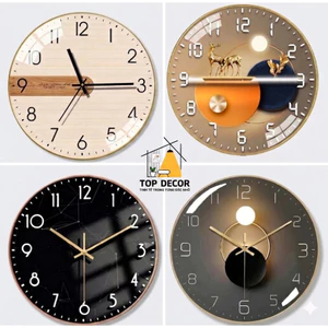 Đồng Hồ Treo Tường Tròn Tráng Gương Kim Trôi Chạy Êm Hiện Đại Decor Phòng Khách Phòng Ngủ Trang Trí Nội Thất