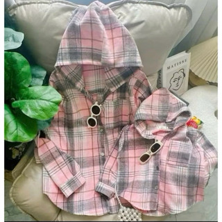 Áo chống nắng dạ kẻ caro cho mẹ và bé, nam và nữ Chất dạ kẻ mềm mịn,phong cách Hàn Quốc 10-70kg.