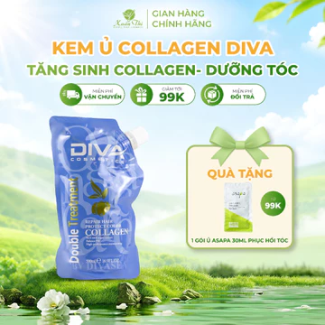 Kem ủ tóc collagen phục hồi sâu tóc hư tổn, giữ màu dưỡng mượt tóc DIVASEA Collagen Protect Color 500ml