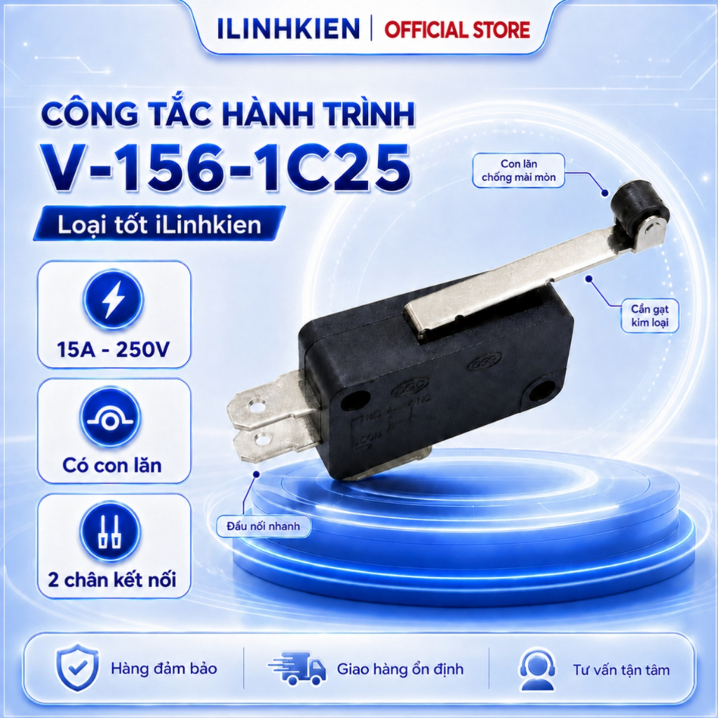 Công tắc hành trình V-156-1C25 15A 250V có con lăn loại tốt ilinhkien