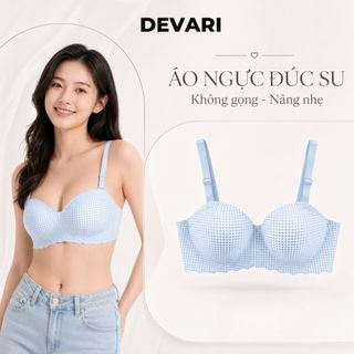Áo ngực nữ không gọng đúc su cao cấp kẻ caro đệm mút dày nâng ngực tạo khe sexy DEVARI A923
