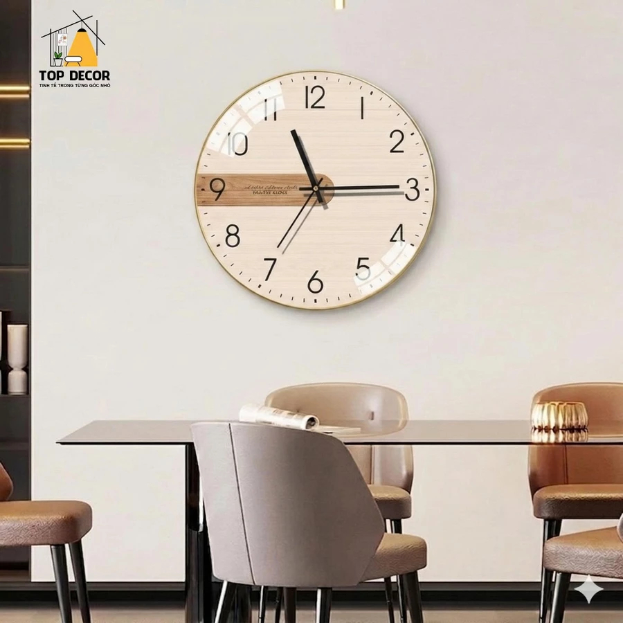 Đồng Hồ Treo Tường Tròn Tráng Gương Kim Trôi Chạy Êm Hiện Đại Decor Phòng Khách Phòng Ngủ Trang Trí Nội Thất