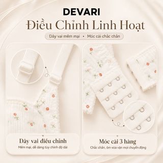 Áo ngực nữ cotton không gọng đệm mút mỏng mềm mại, Áo lót học sinh họa tiết dễ thương DEVARI A739