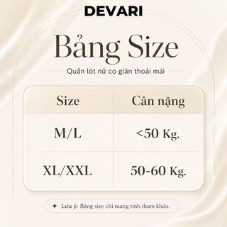 Quần lót nữ cao cấp chất su không đường may, Quần chíp nữ kháng khuẩn khử mùi  DEVARI L716