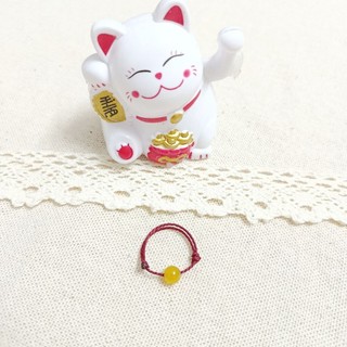 𝗠𝗲𝗶𝗤𝗶𝗻𝗴𝗔𝗿𝘁 [đã xin lộc] Nhẫn chỉ đỏ Burgundy mã não 7A MEI QING ART